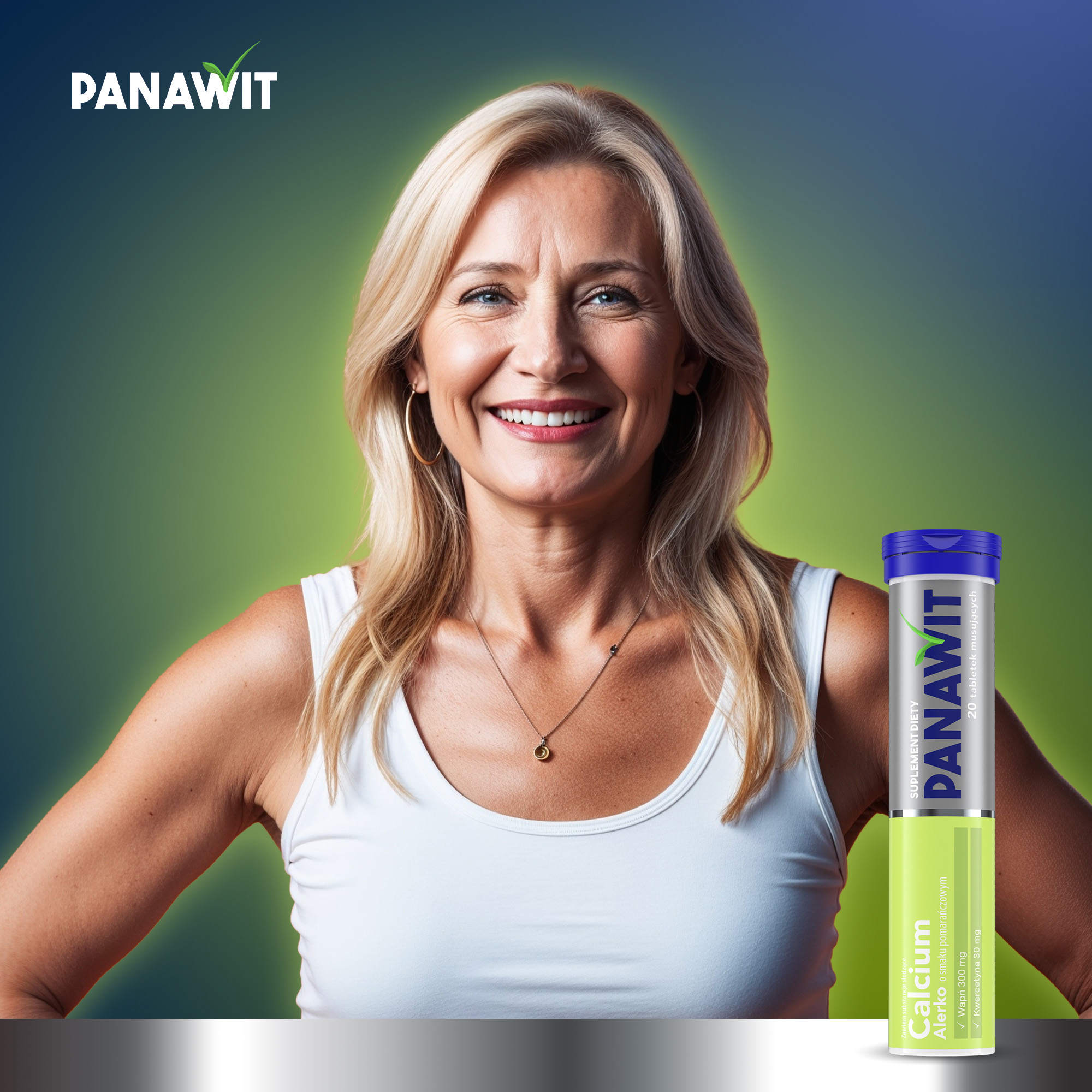 Panawit Calcium Alerko o smaku pomarańczowym, tabletki musujące, 20 sztuk