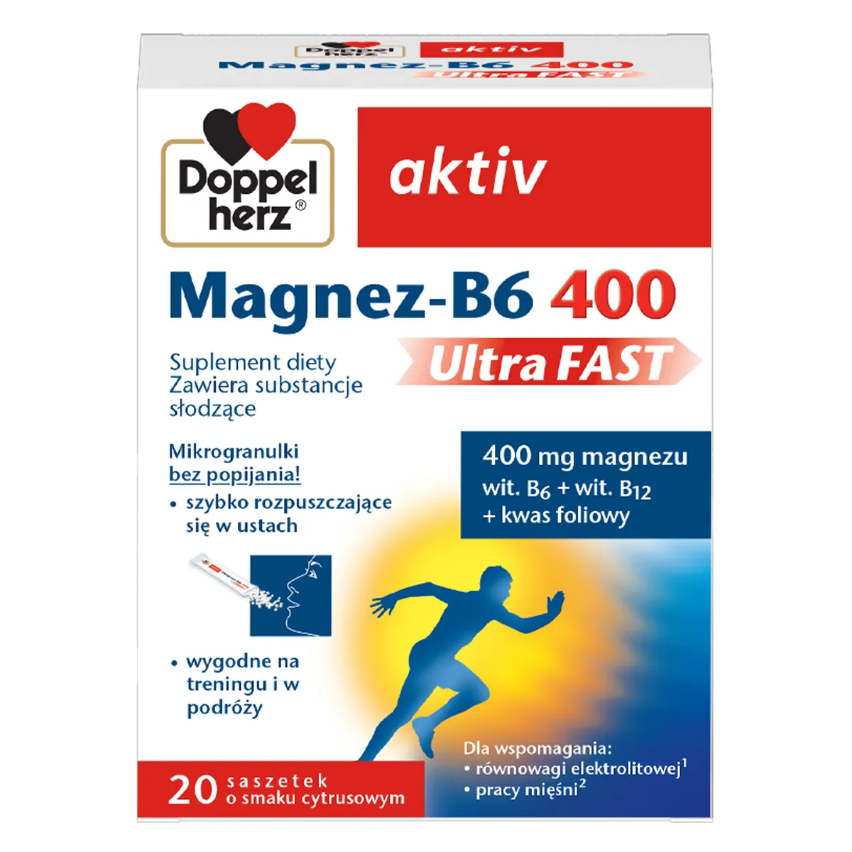 Doppelherz aktiv Magnez-B6 400 UltraFAST 20 saszetek zdjęcie