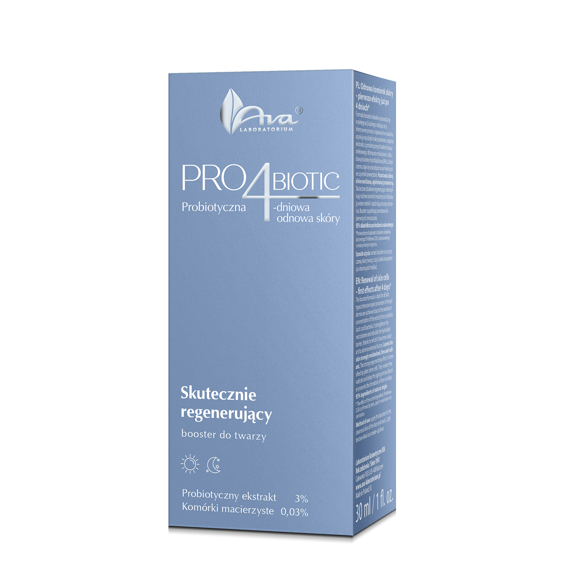Ava Pro4biotic, skutecznie regenerujący booster do twarzy, 30 ml