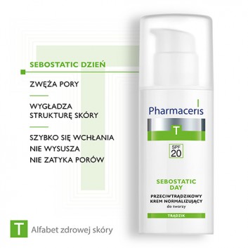 Pharmaceris T Sebostatic Dzień krem przeciwtrądzikowy SPF20 matująco normalizujący do twarzy 50 ml
