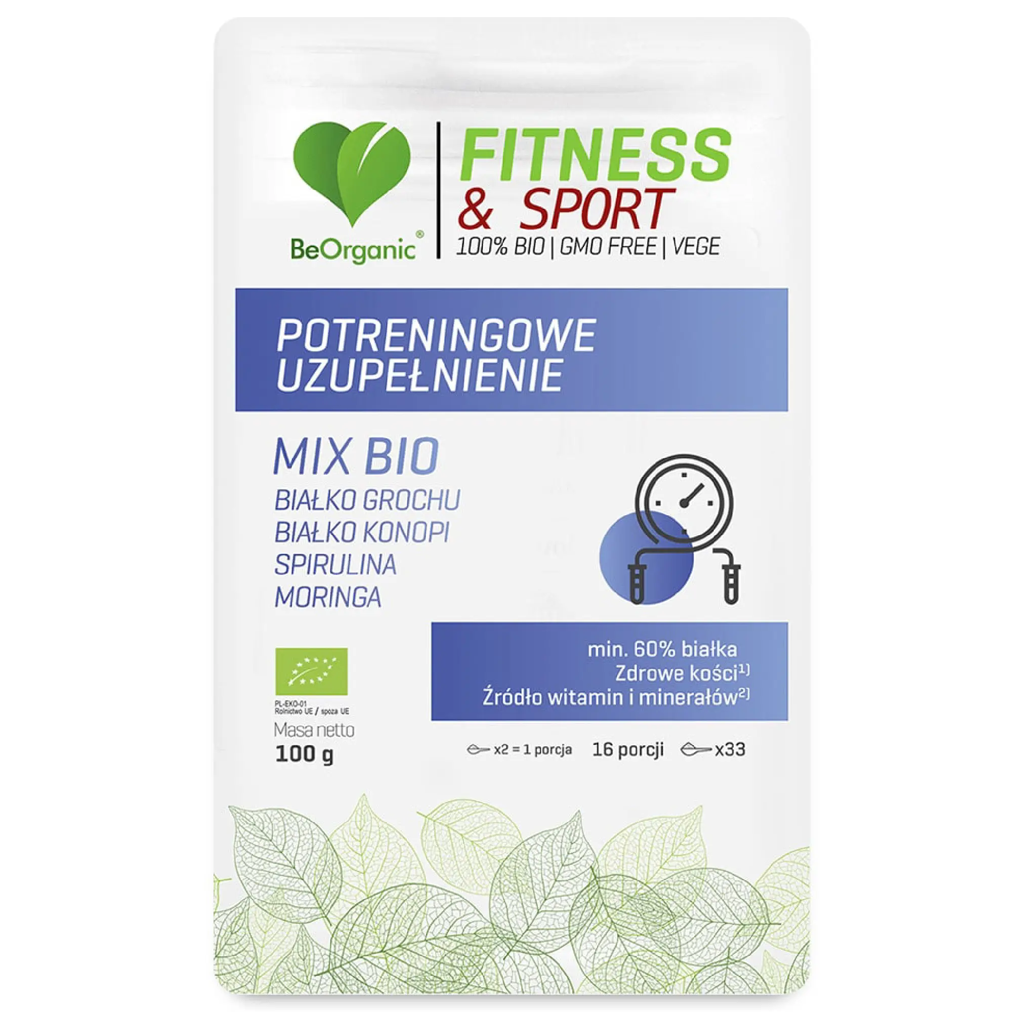 BeOrganic Fitness & Sport potreningowe uzupełnienie Mix Bio, 100 g zdjęcie