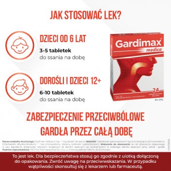 Gardimax Medica 5 mg + 1 mg bez cukru 24 tabletki