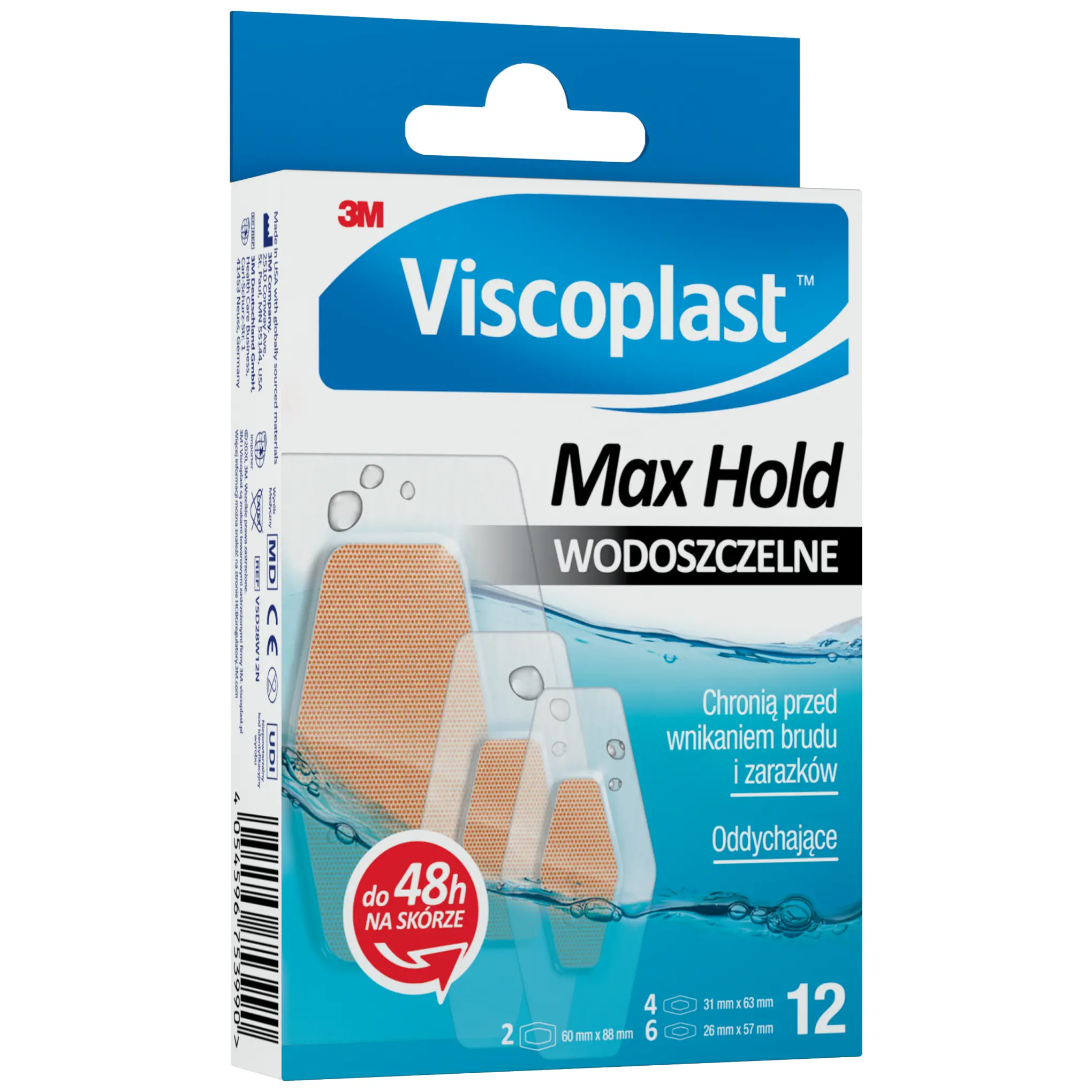 Viscoplast Max Hold wodoszczelne plastry 12 sztuk