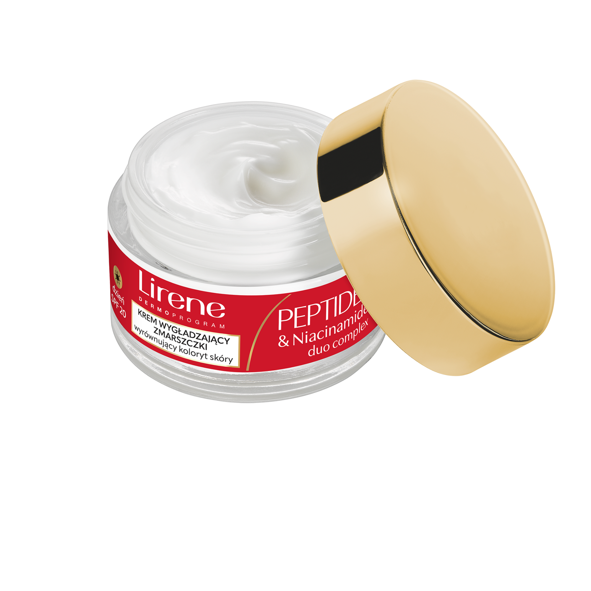 Lirene Krem wygładzający zmarszczki, wyrównujący koloryt skóry na dzień SPF 20 60+, 50 ml