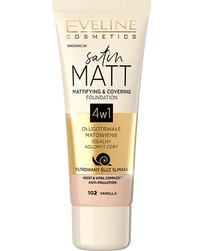 Eveline Cosmetics Satin Matt Podkład matujący 4 w 1, 102 Vanilla, 30 ml, cena, opinie, właściwości zdjęcie