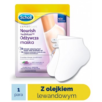 Scholl PediMask skarpetki nawilżające do stóp z olejkiem lawendowym SPA 1 para