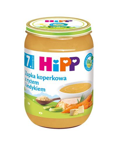 HiPP BIO od pokoleń, Zupka koperkowa z ryżem i indykiem, po 7. m-cu, 190 g, cena, opinie, własciwości zdjęcie
