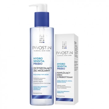 Iwostin Hydro Sensitia Prebio Żel micelarny, 200 ml +  Krem nawilżający, 50 ml