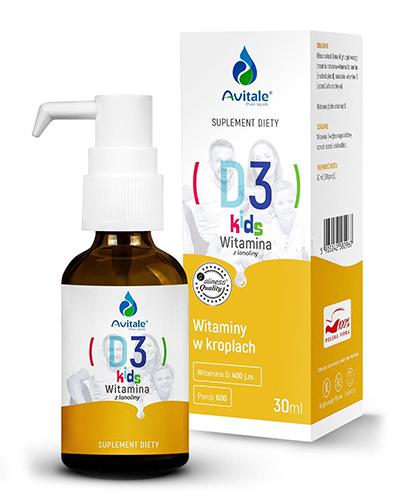 Avitale Witamina D3 Kids 400 z lanoliny Olive, 30 ml, cena, opinie, stosowanie zdjęcie