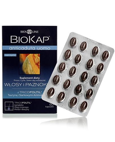 Biokap Anticaduta Włosy i paznokcie dla mężczyzn - 60 kaps. - cena, opinie, właściwości  zdjęcie