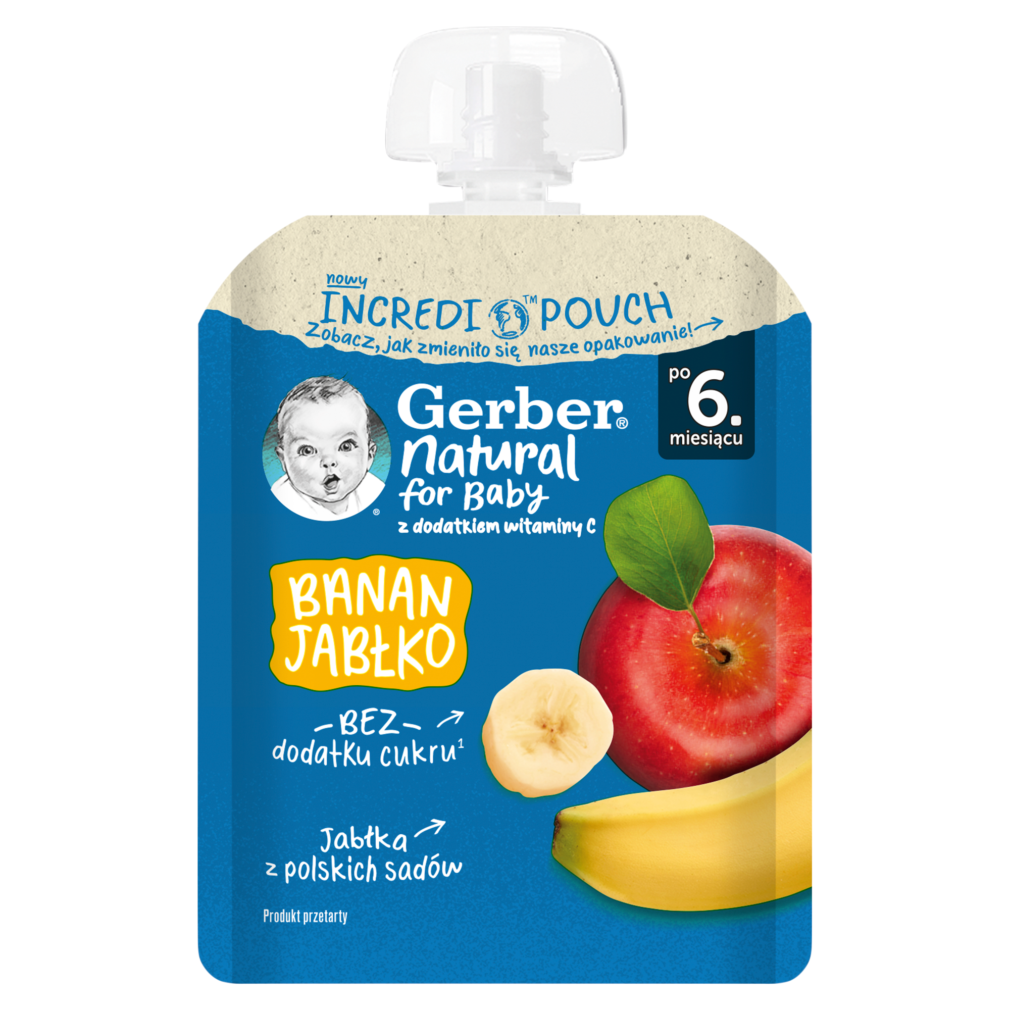 Gerber Deserek w tubce banan jabłko dla niemowląt po 6. miesiącu, 80 g zdjęcie