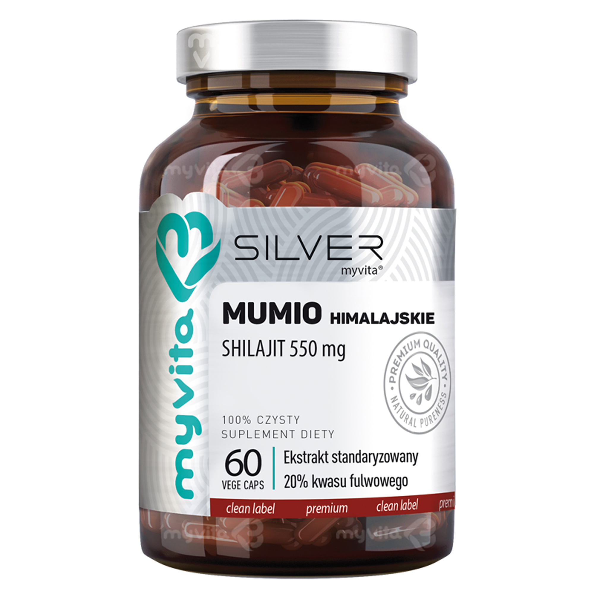 MyVita, Silver Pure 100% Mumio Himalajskie 550 mg, kapsułki, 60 sztuk zdjęcie