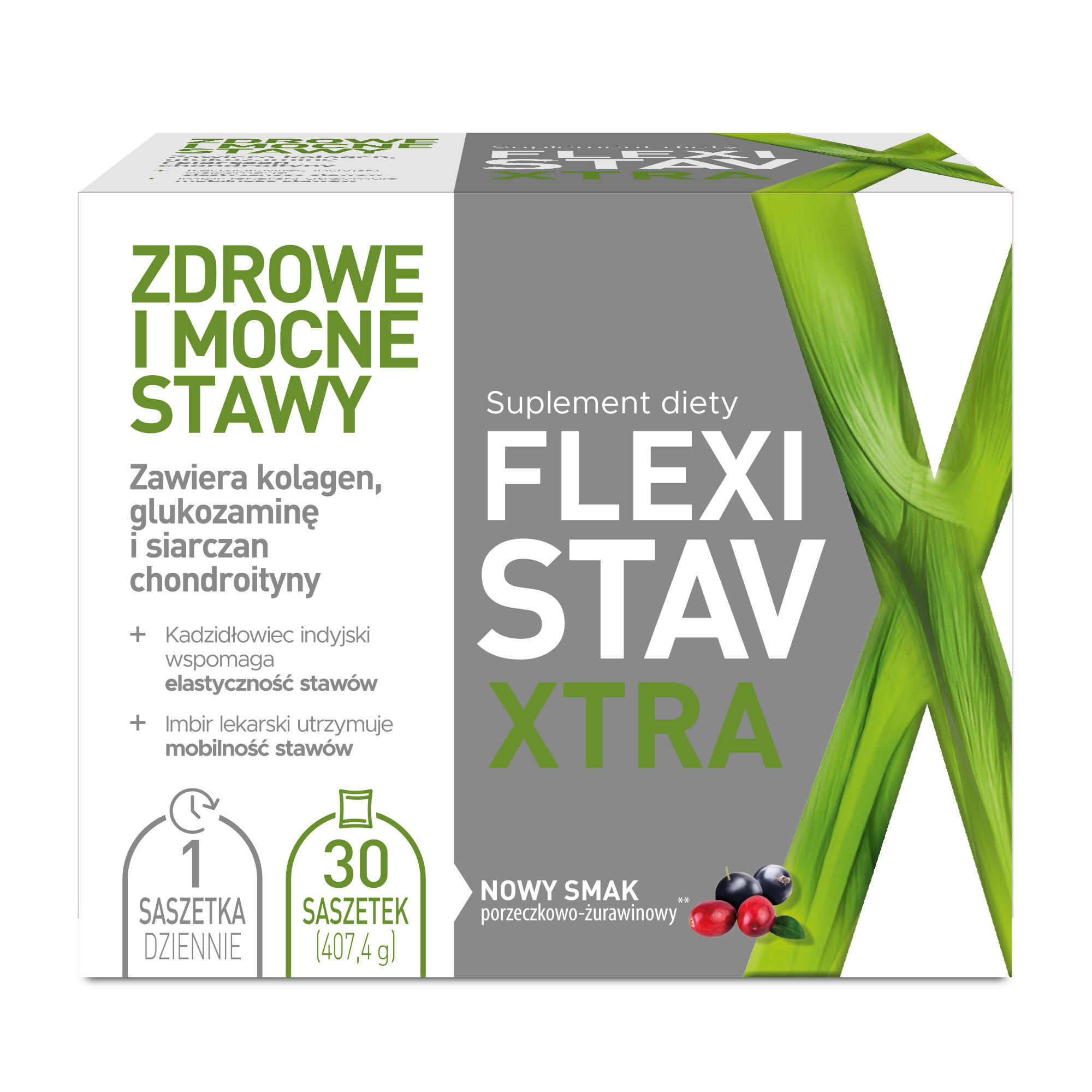 FlexiStav Xtra, smak porzeczkowo-żurawinowy, saszetki, 30 sztuk zdjęcie