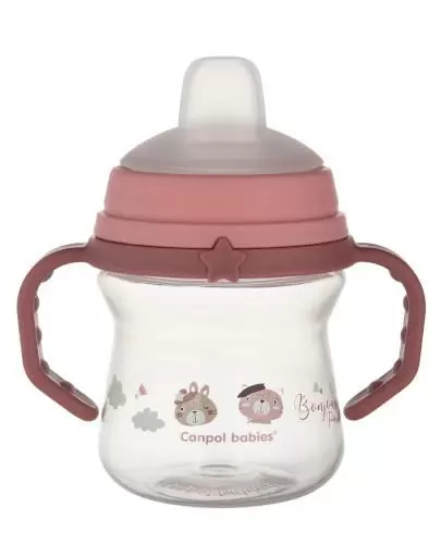 Canpol Babies FirstCup kubek z silikonowym ustnikiem Bonjour Paris 150 ml 1 sztuka [56/612_pin] zdjęcie