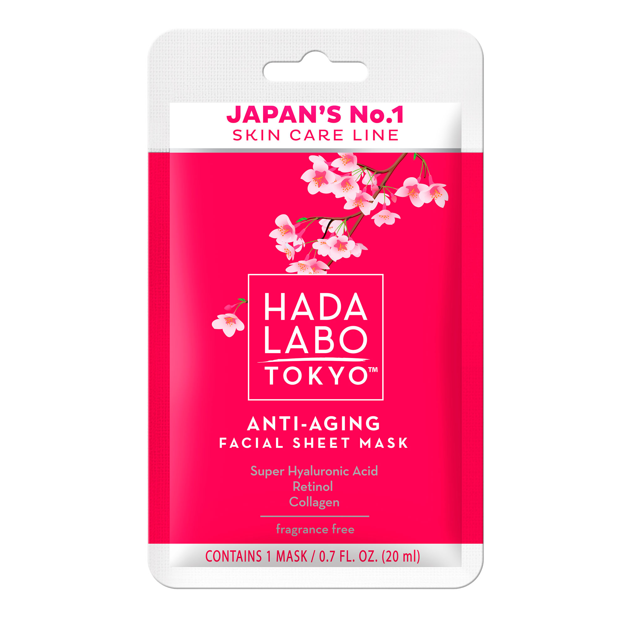 Haba Labo Tokyo, Anti-Aging Sheet Mask, przeciwzmarszczkowa maska nawilżająca na tkaninie, 20 ml zdjęcie