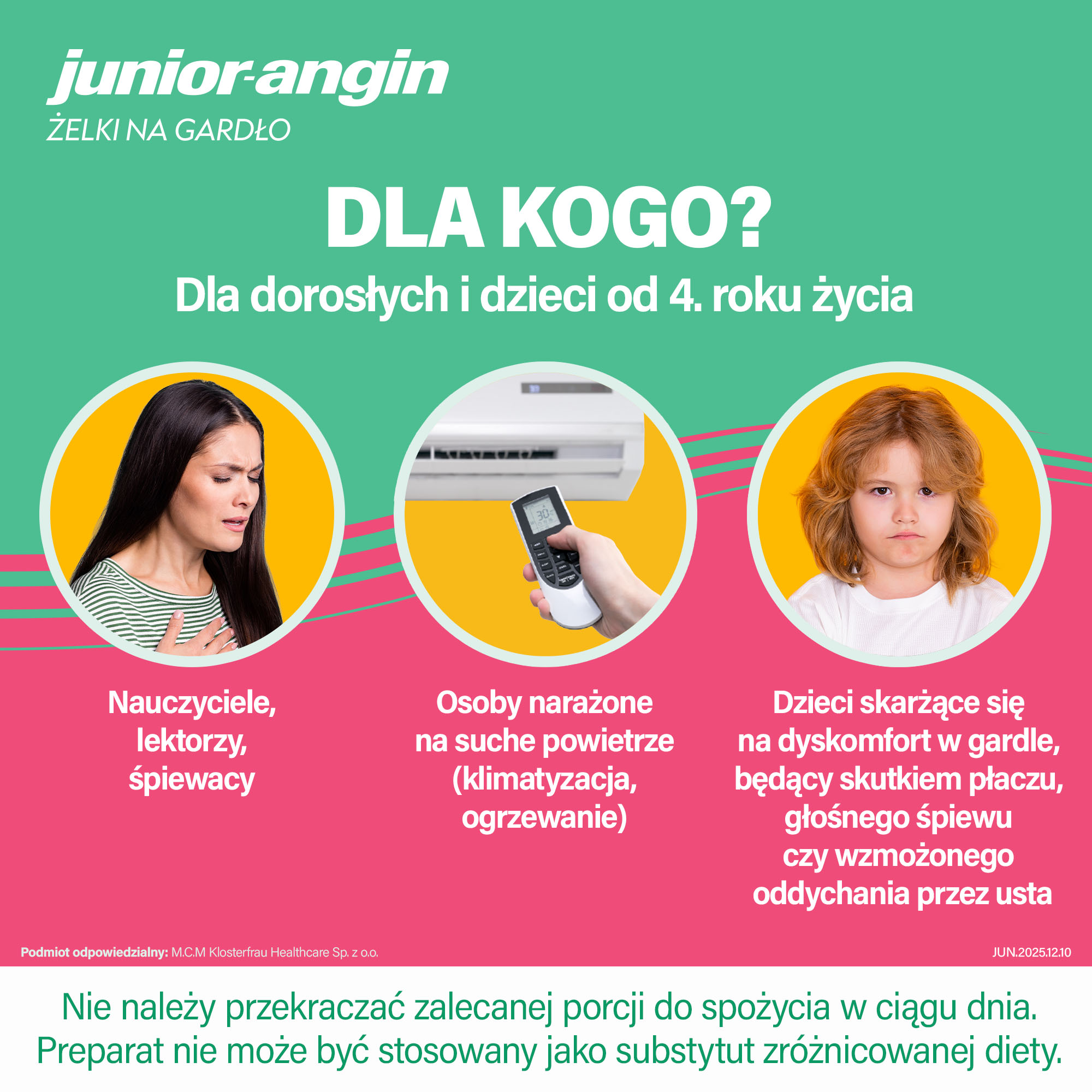 Junior-angin, żelki na gardło, 30 sztuk