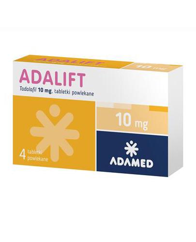 ADALIFT 10 mg, Na problemy z erekcją, 4 tabletki powlekane, cena, opinie, właściwości zdjęcie