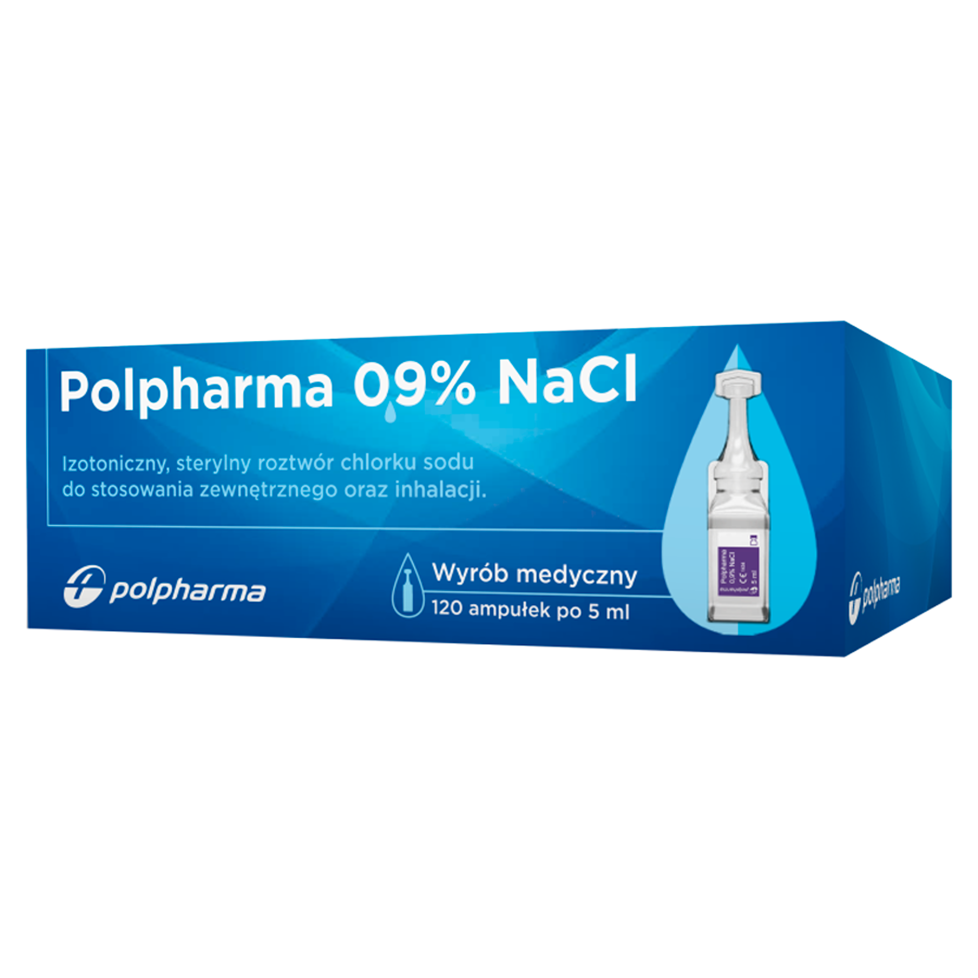 Polpharma 0,9% NaCl izotoniczny, sterylny roztwór chlorku sodu 120 x 5 ml zdjęcie