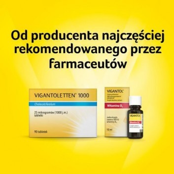 Vigantol witamina D3, Cholecalciferolum 500µg/ml 20000 IU, krople doustne 10 ml