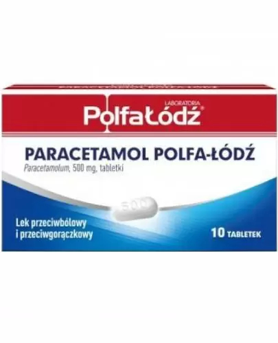 Paracetamol Polfa-Łódź 500 mg 10 tabletek zdjęcie