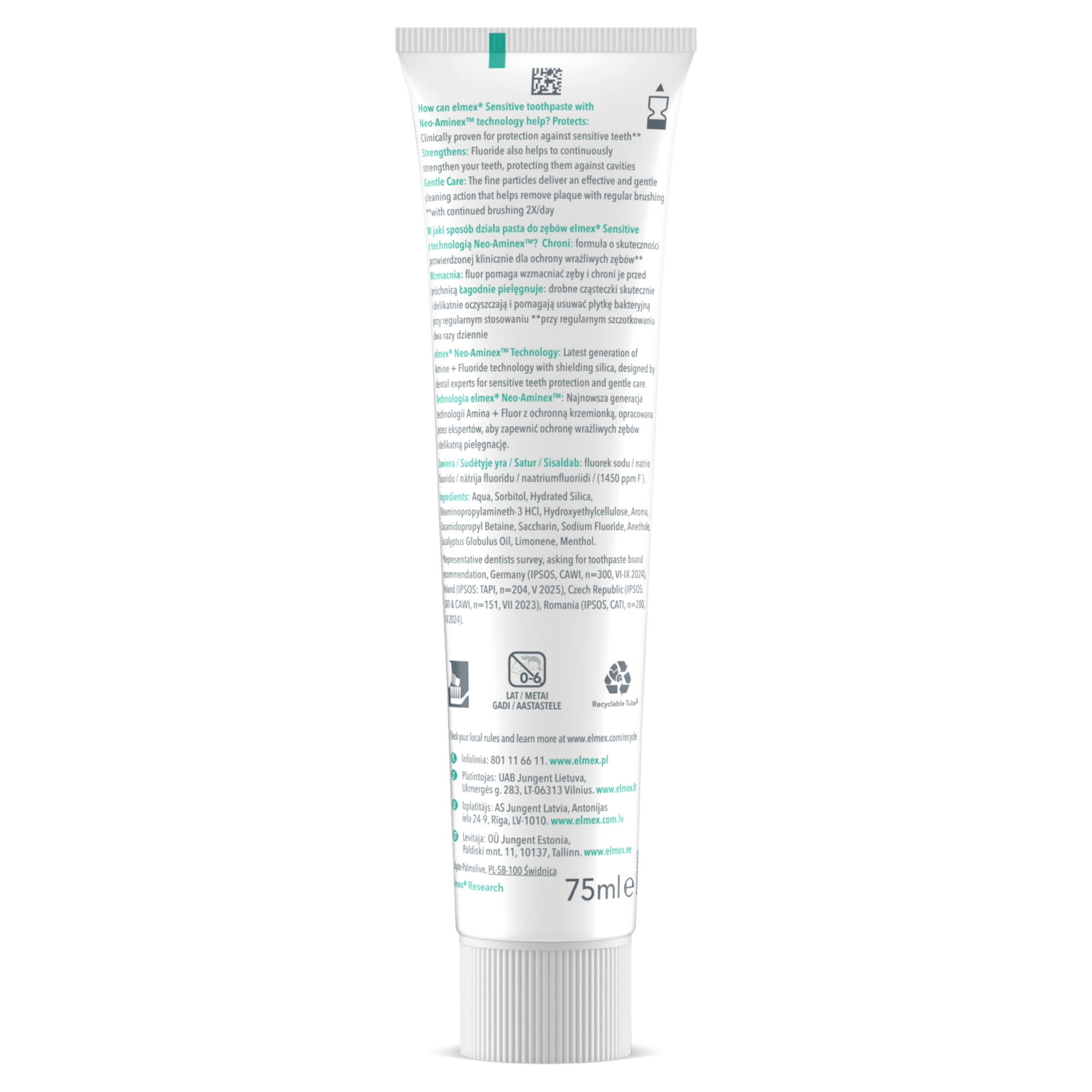 Elmex Sensitive pasta do zębów z aminofluorkiem 75 ml