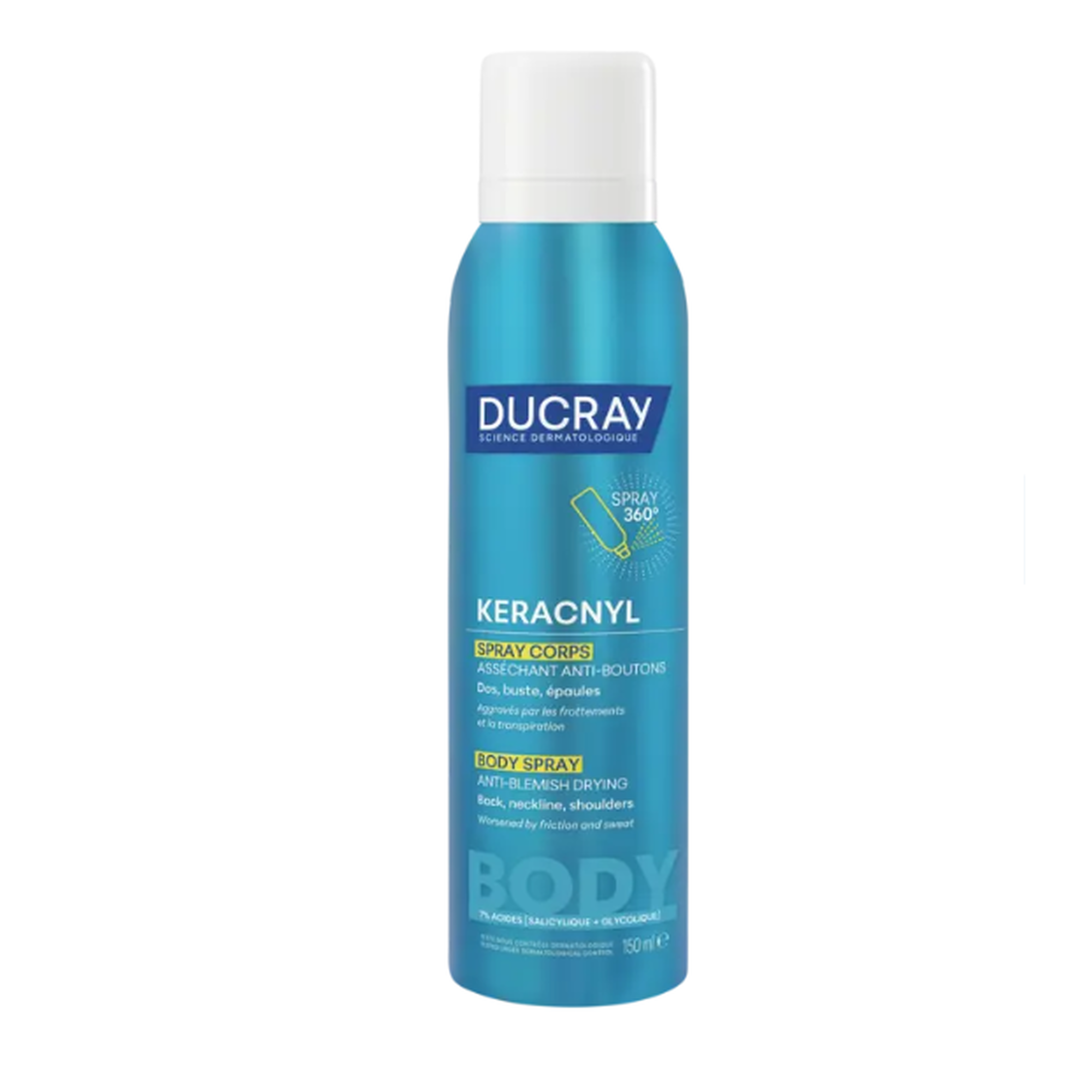 Ducray Keracnyl Wysuszający spray do ciała przeciw niedoskonałościom, 150 ml zdjęcie