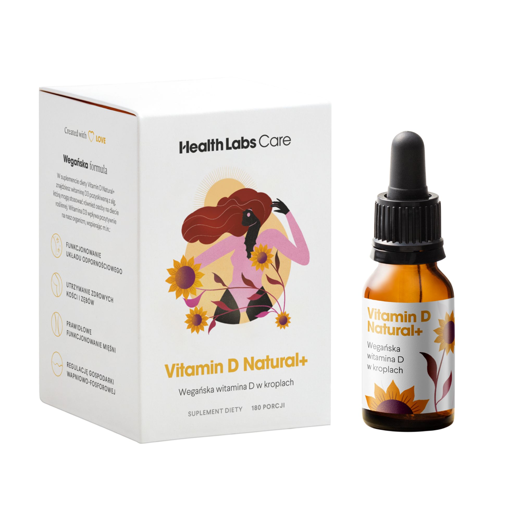 Health Labs Care, Vitamin D Natural+, krople, 180 porcji zdjęcie