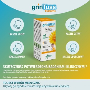 GrinTuss Pediatric, syrop na kaszel suchy i mokry, 128 g