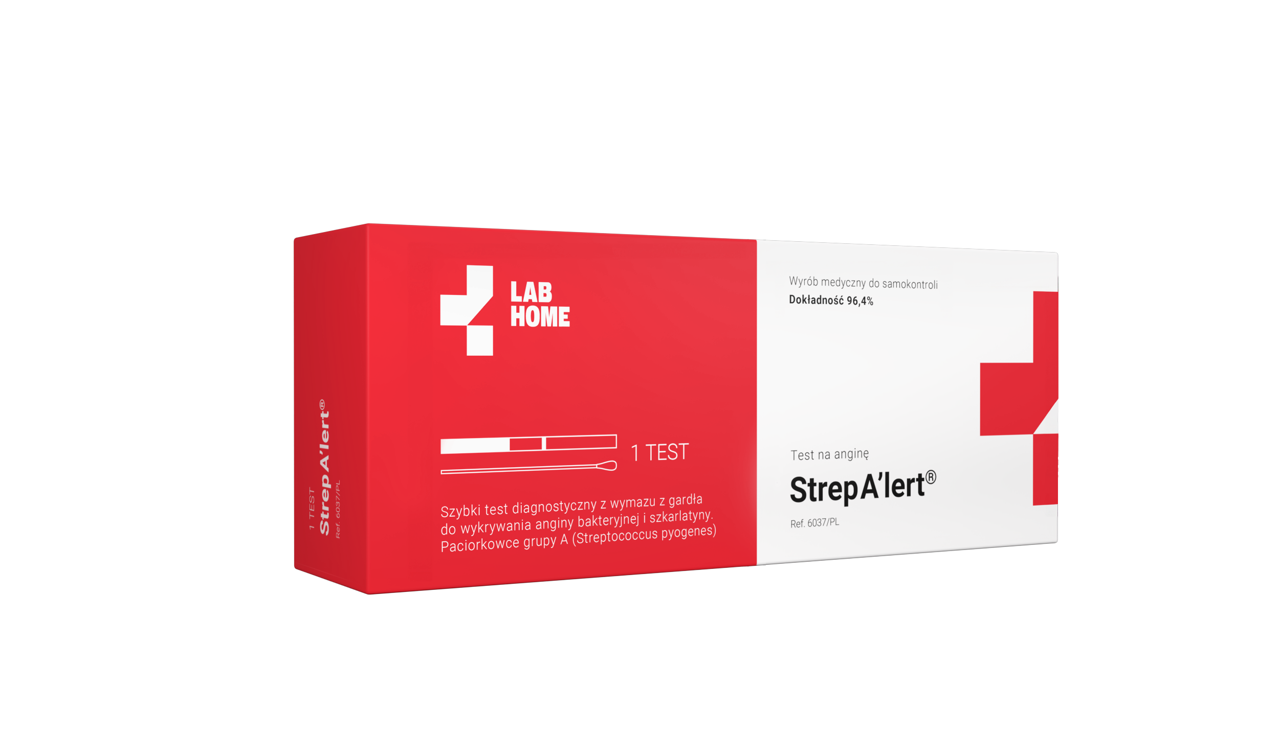 LabHome Strep Alert test z wymazu z gardła do wykrywania anginy bakteryjnej 1 test zdjęcie
