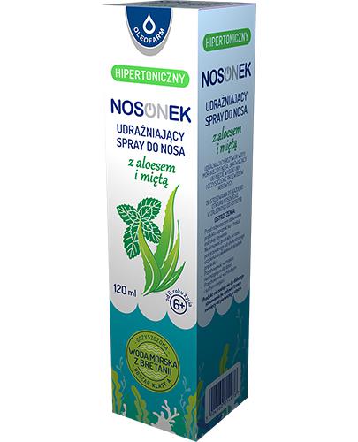 Oleofarm Nosonek Hipertoniczny Spray udrażniający do nosa z aloesem i miętą, 120 ml, cena, opinie, właściwości zdjęcie