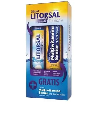 Zdrovit Litorsal Senior+ dla diabetyków, 20 tabletek + Zdrovit Multiwitamina Senior dla diabetyków, 24 tabletek zdjęcie