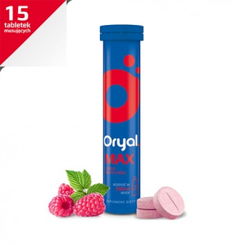 Oryal Max o smaku malinowym 15 tabletek musujących