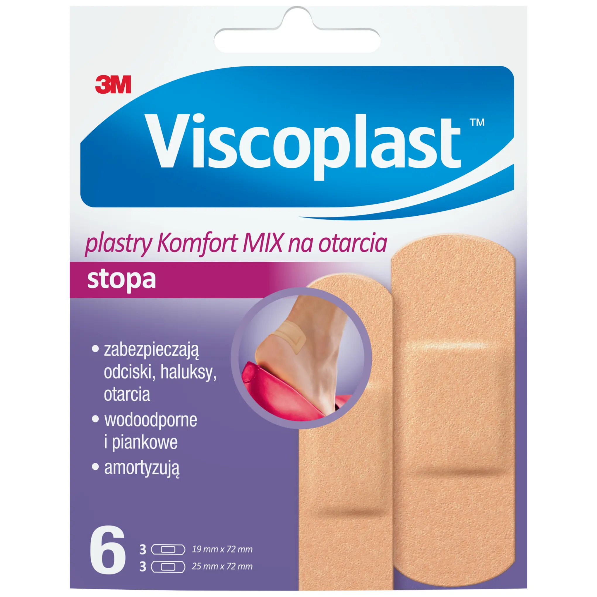 Viscoplast plastry komfort Mix na otarcia 6 sztuk