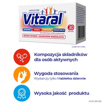 Vitaral zestaw witamin i minerałów 30 tabletek