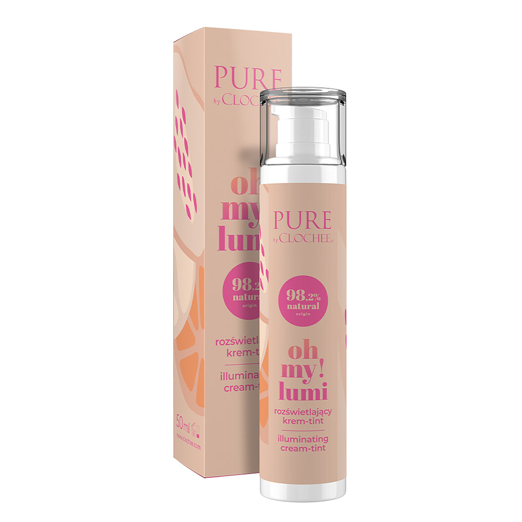 Clochee Pure Oh My! Lumi Rozświetlający krem-tint, 50 ml