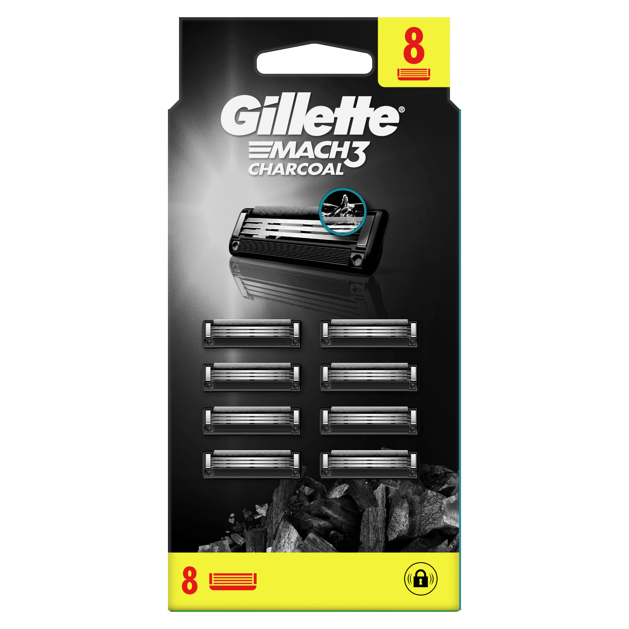 Gillette Mach3 Charcoal Ostrza wymienne do maszynki dla mężczyzn, 8 sztuk zdjęcie