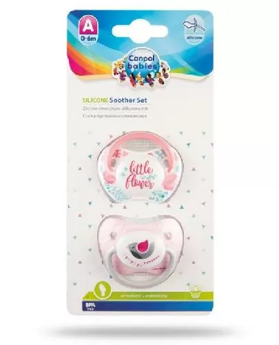 Canpol Babies zestaw smoczków silikonowych 0-6m różowe 2 sztuki [23/951_pin] zdjęcie