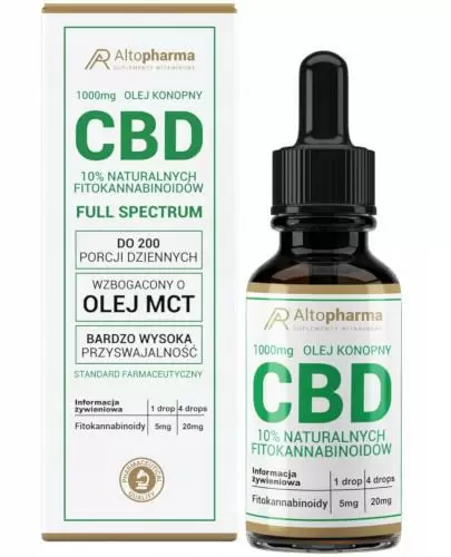Altopharma Olej konopny CBD 10% Full Spectrum + Olej MCT 10 ml zdjęcie