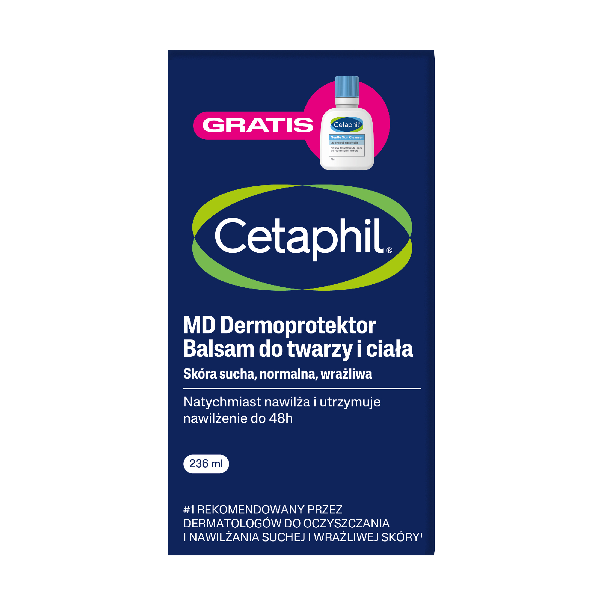 Cetaphil MD Dermoprotektor Balsam do twarzy i ciała, 236 ml + mini produkt