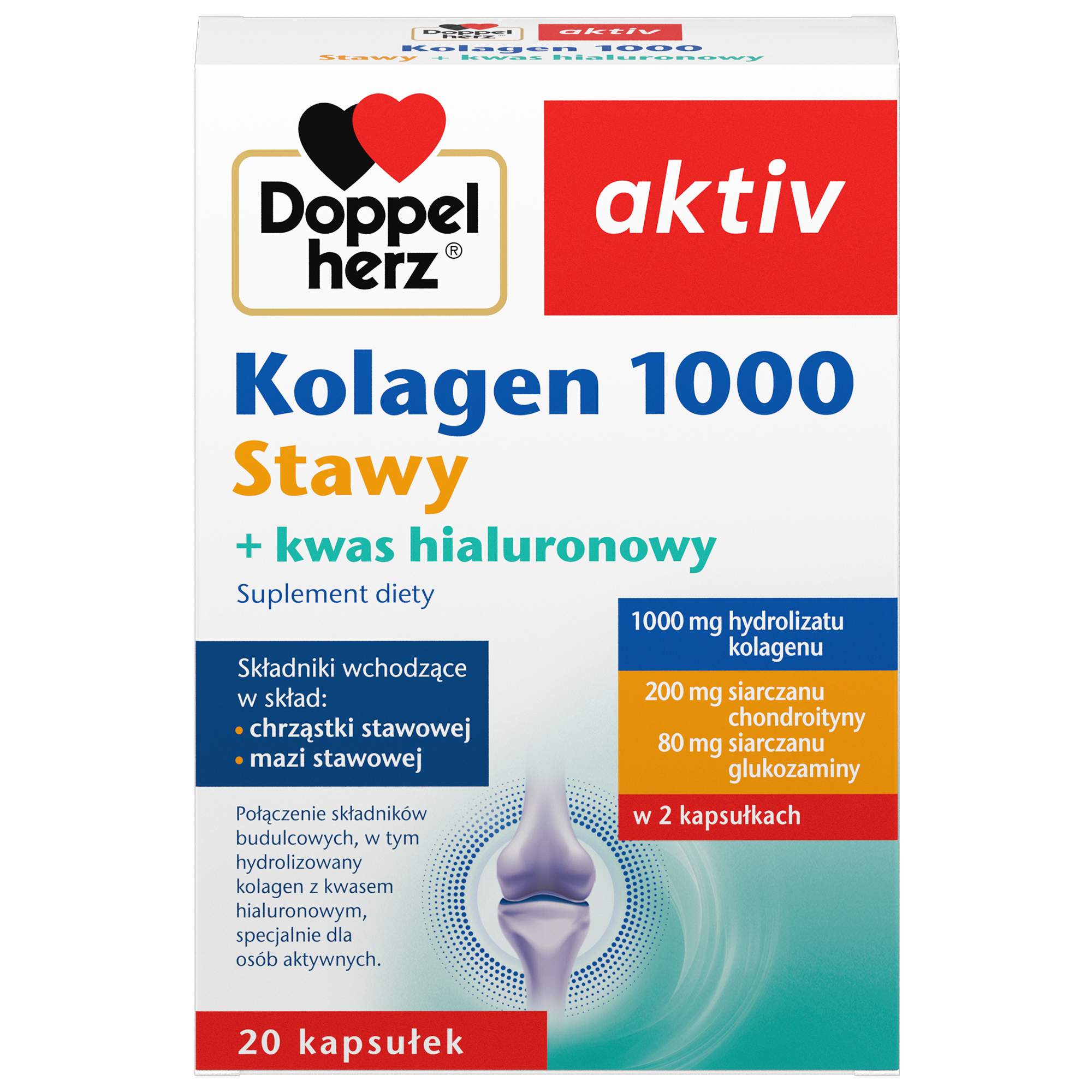 Doppelherz Aktiv Kolagen 1000 Stawy, kapsułki, 20 sztuk zdjęcie
