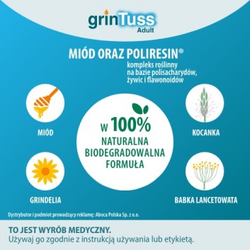 ABOCA Grintuss Adult Syrop - 128 g. Na suchy i mokry kaszel u dzieci od 12. r. ż. i dorosłych.