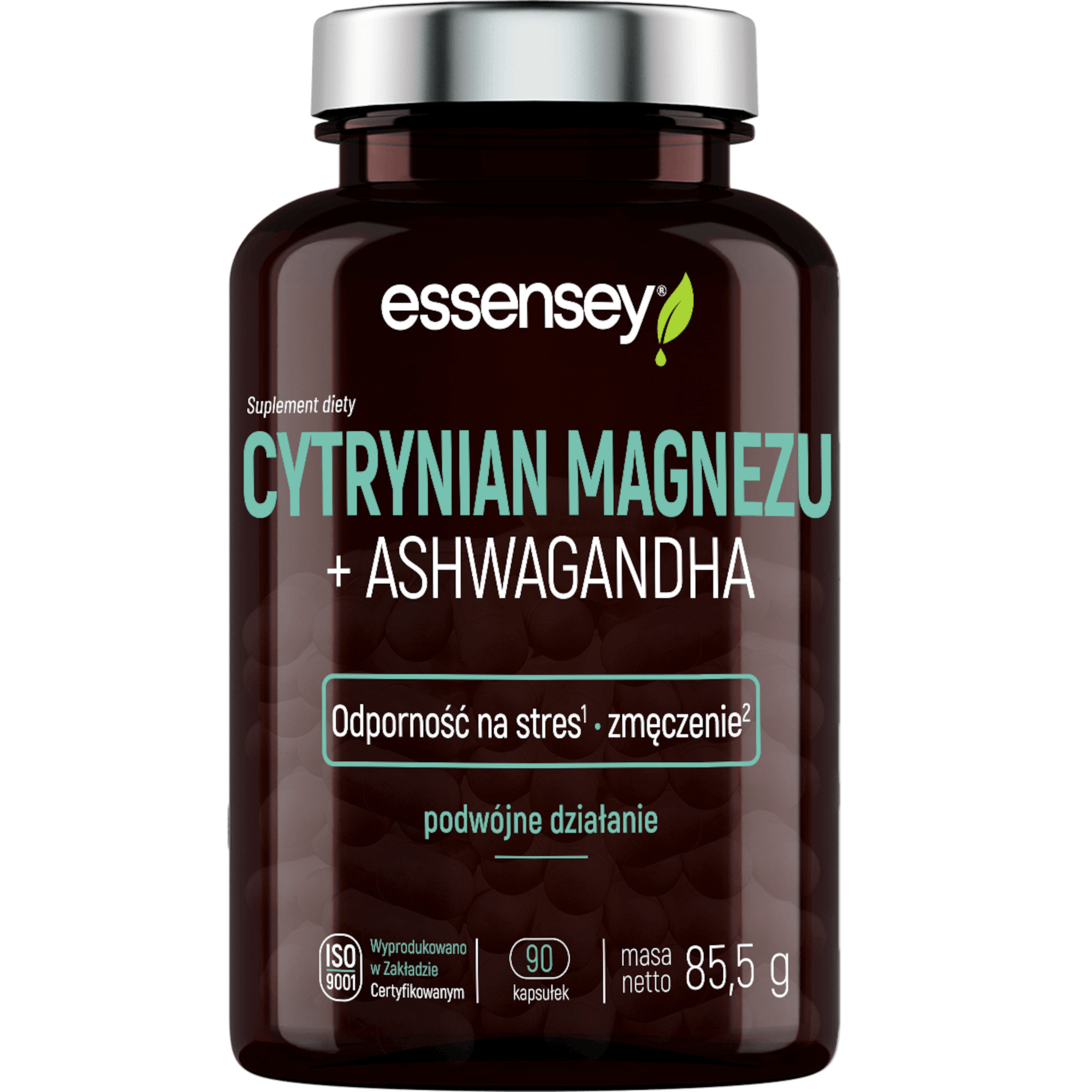 Essensey Cytrynian Magnezu + Ashwagandha, kapsułki, 90 sztuk zdjęcie