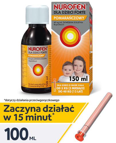 Nurofen dla dzieci Forte ibuprofen 200 mg 5 ml smak pomarańczowy zawiesina, 150 ml zdjęcie