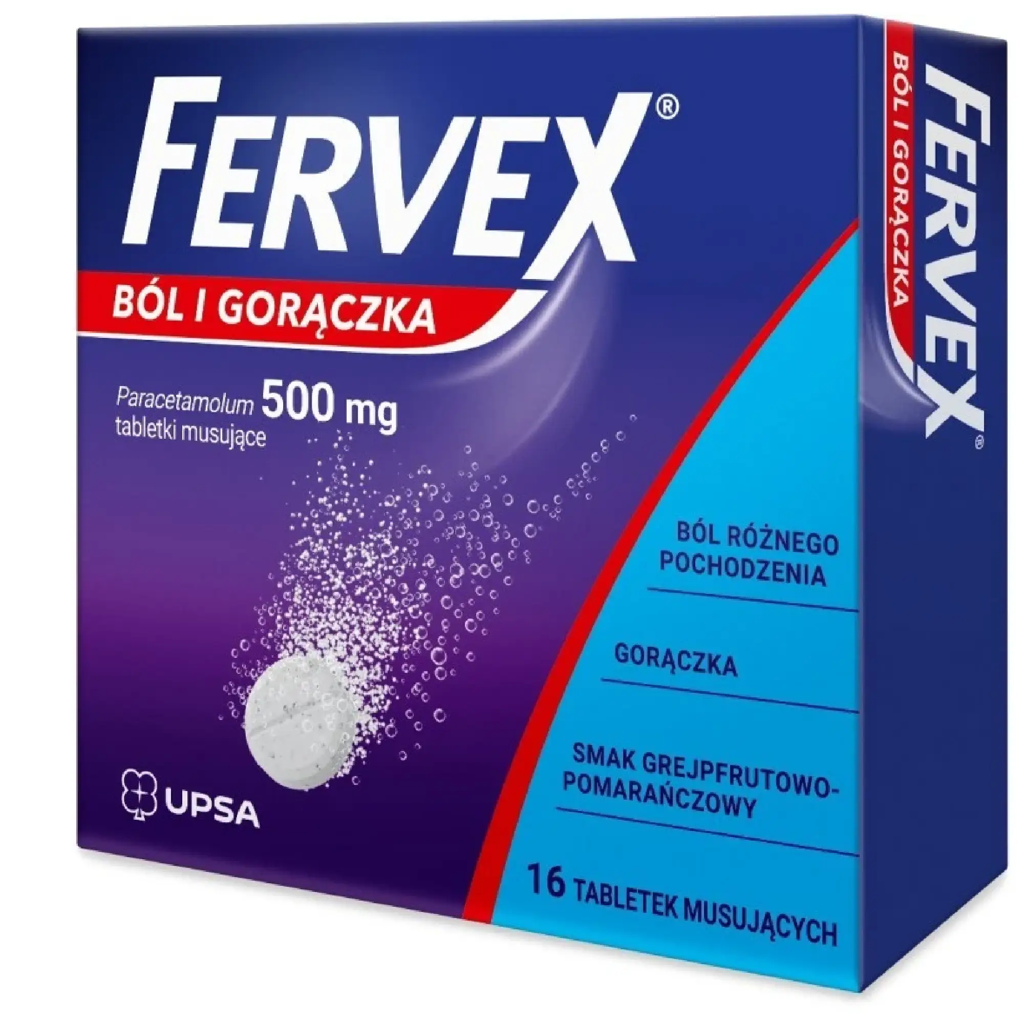 Fervex ból i gorączka, tabletki musujące, 16 sztuk zdjęcie