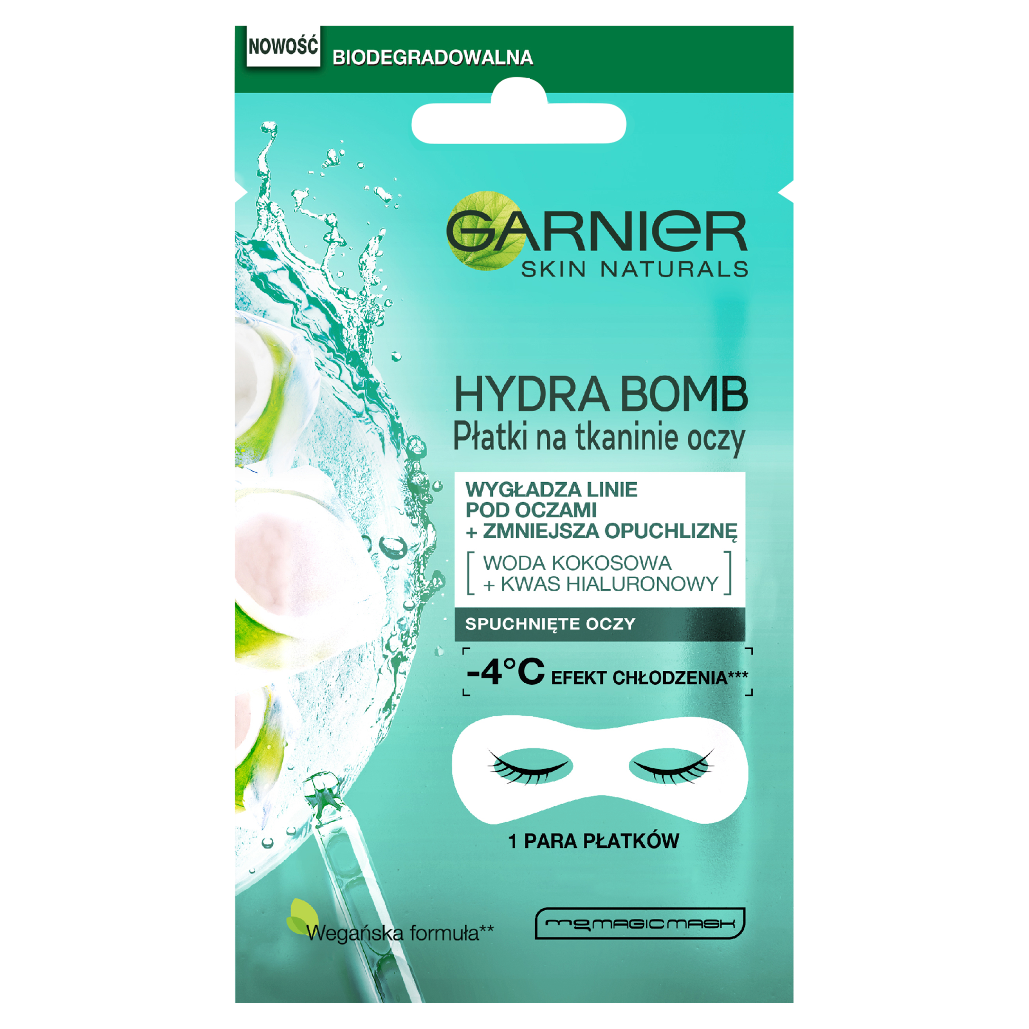 Garnier Skin Naturals Wygładzająca zmarszczki maska na tkaninie pod oczy - 6 g - cena, opinie, właściwości zdjęcie