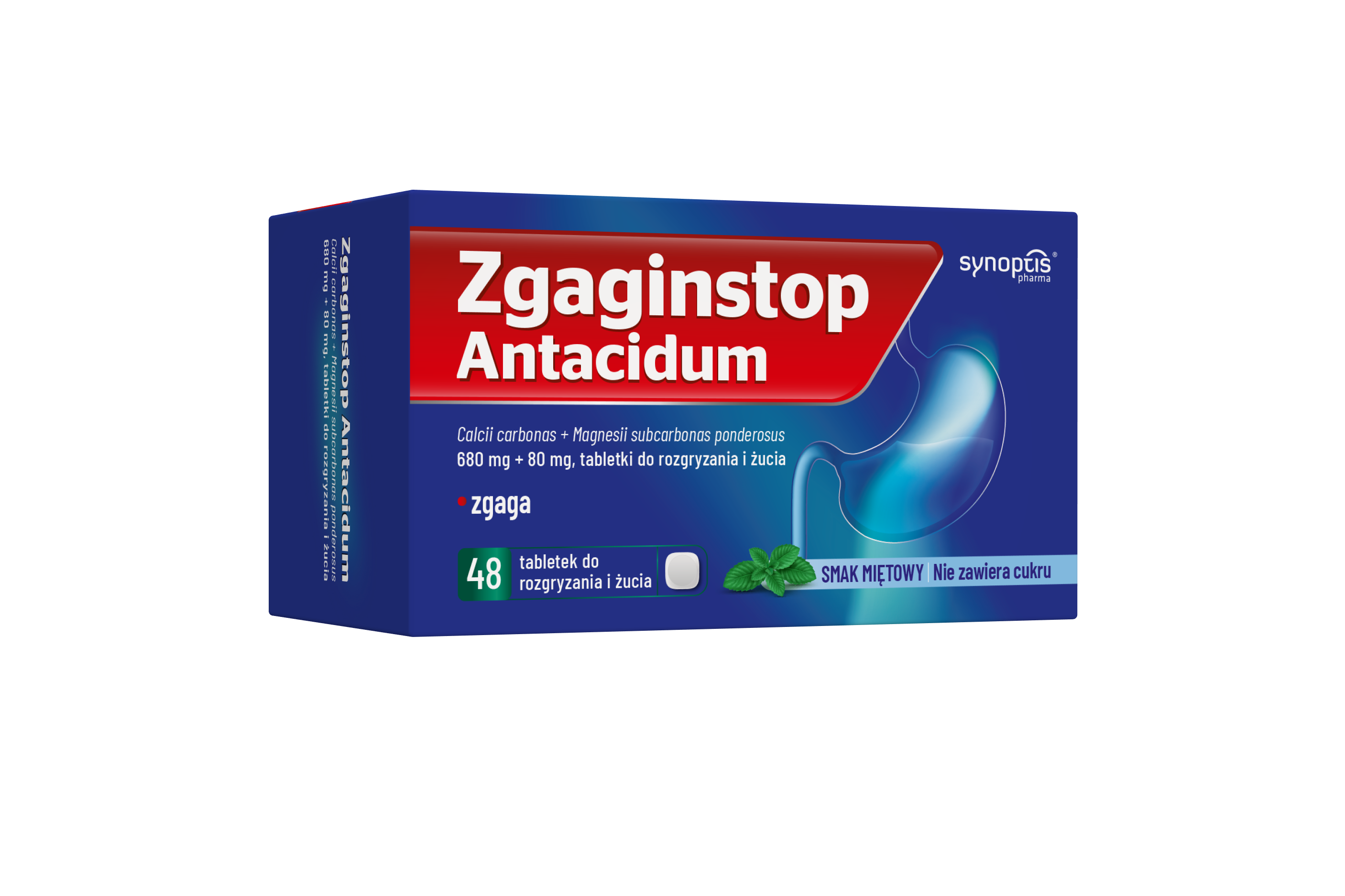 Zgaginstop Antacidum, tabletki do rozgryzania i żucia, 48 sztuk zdjęcie