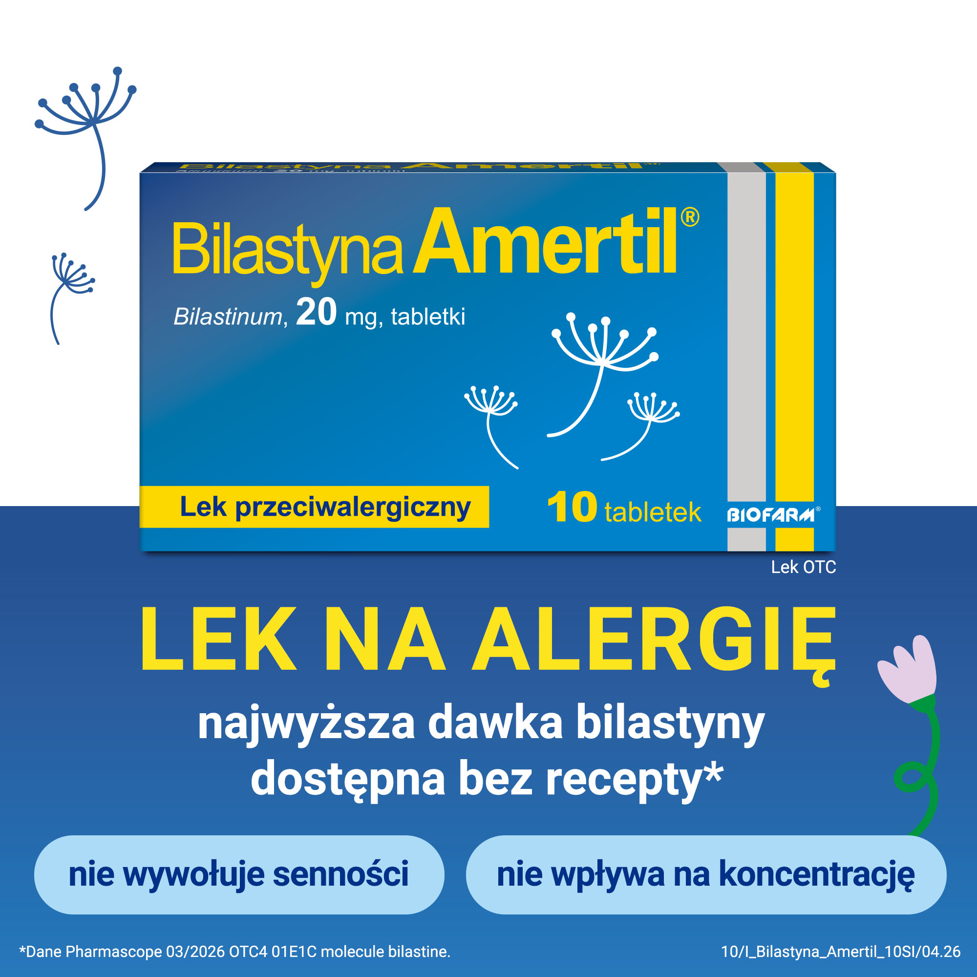 Bilastyna Amertil, 20 mg, tabletki, 10 sztuk