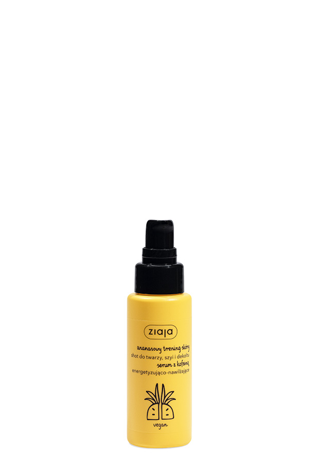 Ziaja ananasowy trening skóry shot do twarzy, szyi i dekoltu serum z kofeiną energetyzująco-nawilżające 50 ml zdjęcie