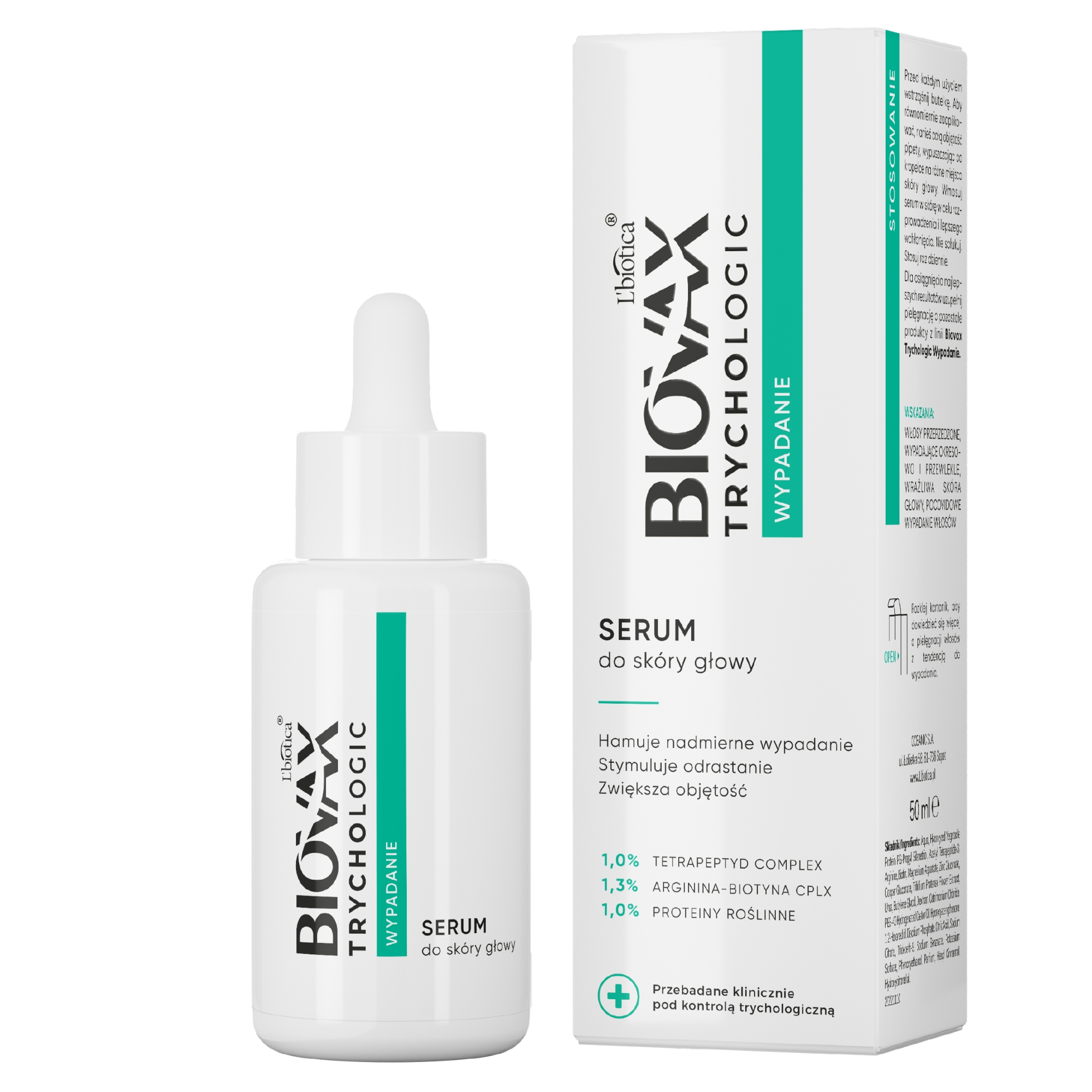 Biovax Trychologic Wypadanie, Serum do skóry głowy, 50 ml