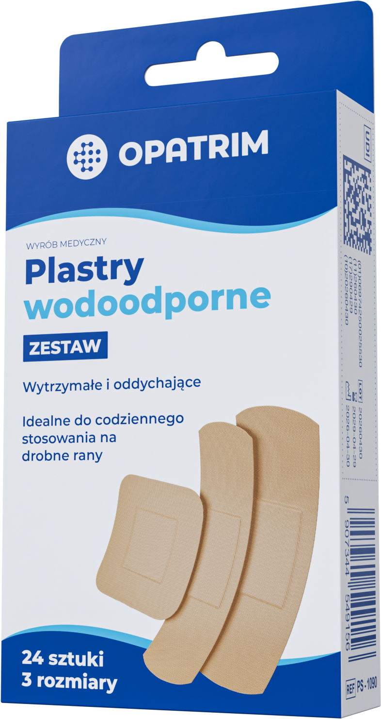 Opatrim Zestaw plastrów wodoodpornych 3 rozmiary, 24 sztuki